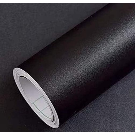 Yancorp 16"x194" Matte Black Contact Paper Peel and Stick Wallpaper Solid Black Self-Adhesive Drawer Stick and Peel Countertop Stickers (16"x194", Black)