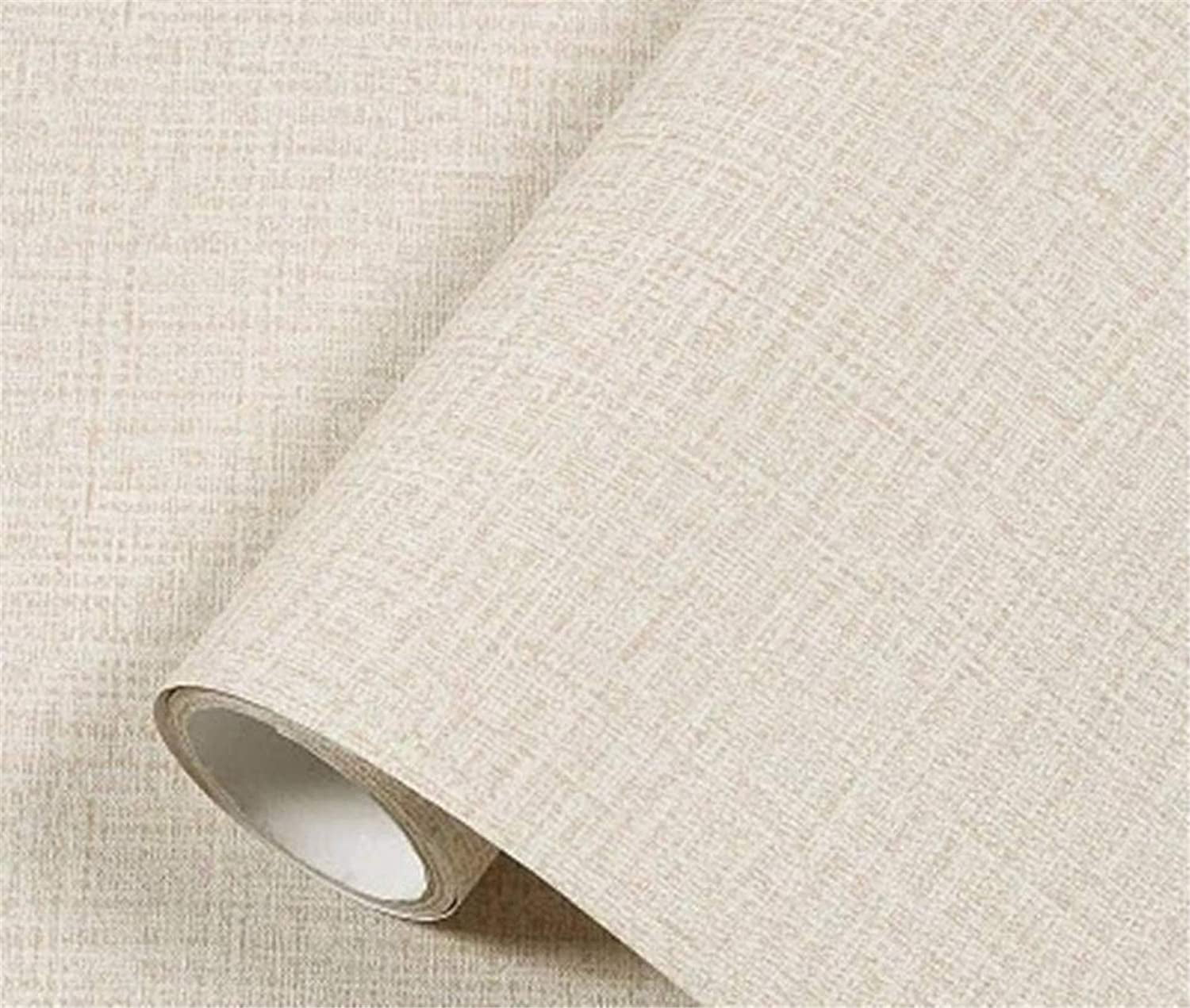 Cream Textured Fabric Self-Adhesive Grasscloth Wallpaper