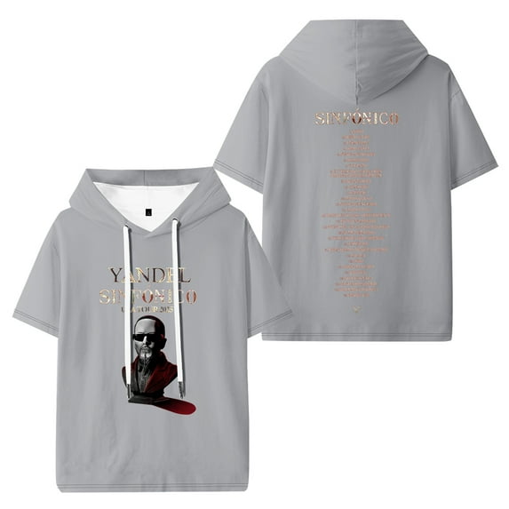 Yandel Sinfonico Tour 2025 Hooded Short Sleeve Casual Hoodies Hip Hop Pullover Shirt
