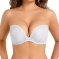 thumbnail image 1 of Yandw Strapless Deep V Plunge Push Up Underwire Add 2 cups Convertible Bra with Clear Straps, 1 of 5
