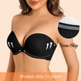 thumbnail image 1 of Yandw Strapless Deep V Plunge Push Up Underwire Add 2 cups Convertible Bra with Clear Straps, 1 of 5