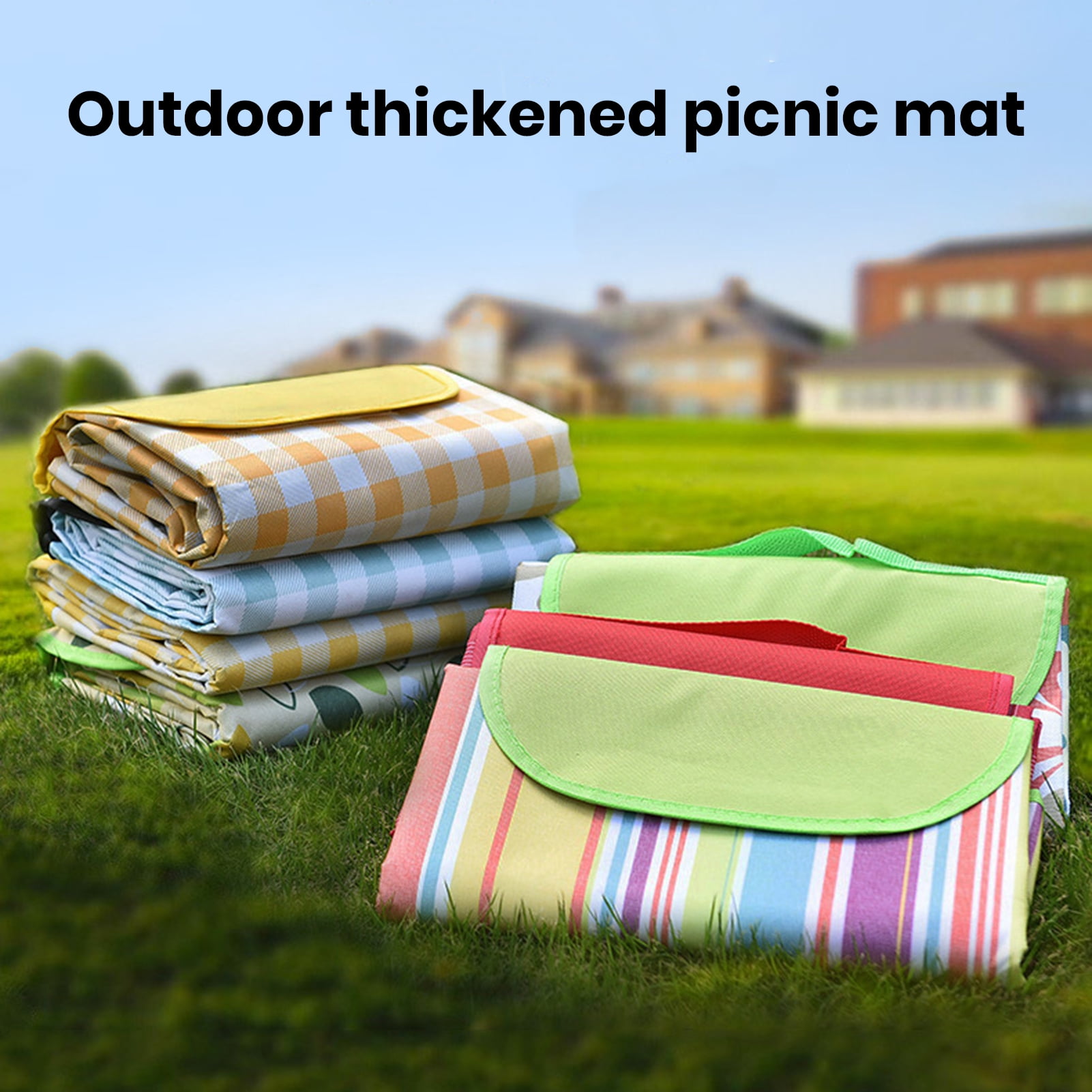 Yanerim Extra Large Plaid Picnic Blanket Portable Foldable Picnic Mat