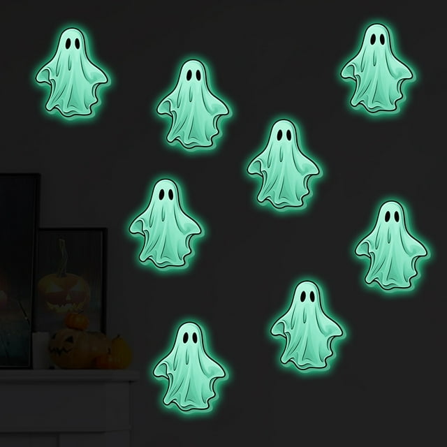 Yanerim Halloween Stickers Glow in Dark Creepy Ghost Sticker Spooky