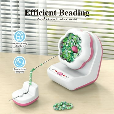 Yanerim Jewelry Making Electric Bead Spinner Kids DIY Crafts Bracelet Clay Bead Spinner Automatic Bead Bowl with 1 Thread and 2 Needles