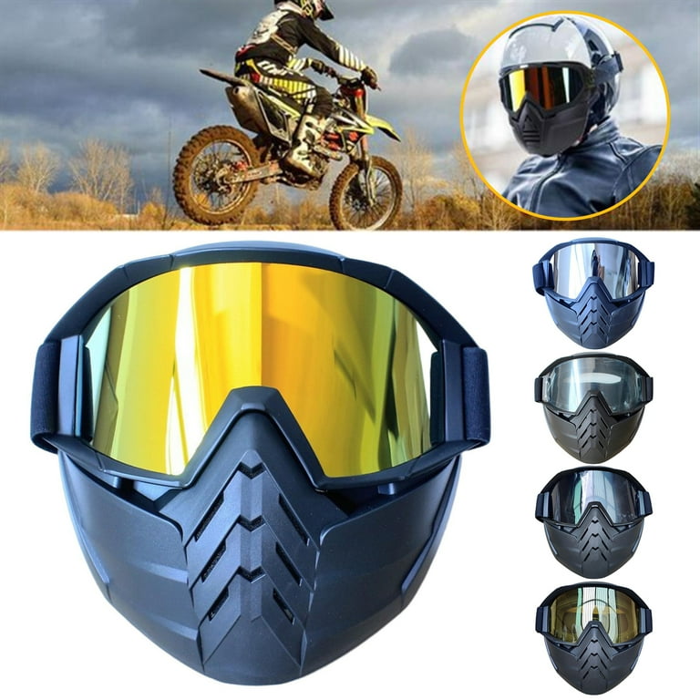 Yanerim Motorcycle Goggles with Full Face Guard Breathable Windproof Ultralight Adjustable Cycling Skiing Glasses Walmart