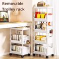 thumbnail image 1 of Yanerim Movable Storage Rack Multifunctional Storage Organizer with 360 Degree Rotating Wheels Trolley Bookshelf Storage Rack for Kitchen Bathroom Dining, 1 of 8