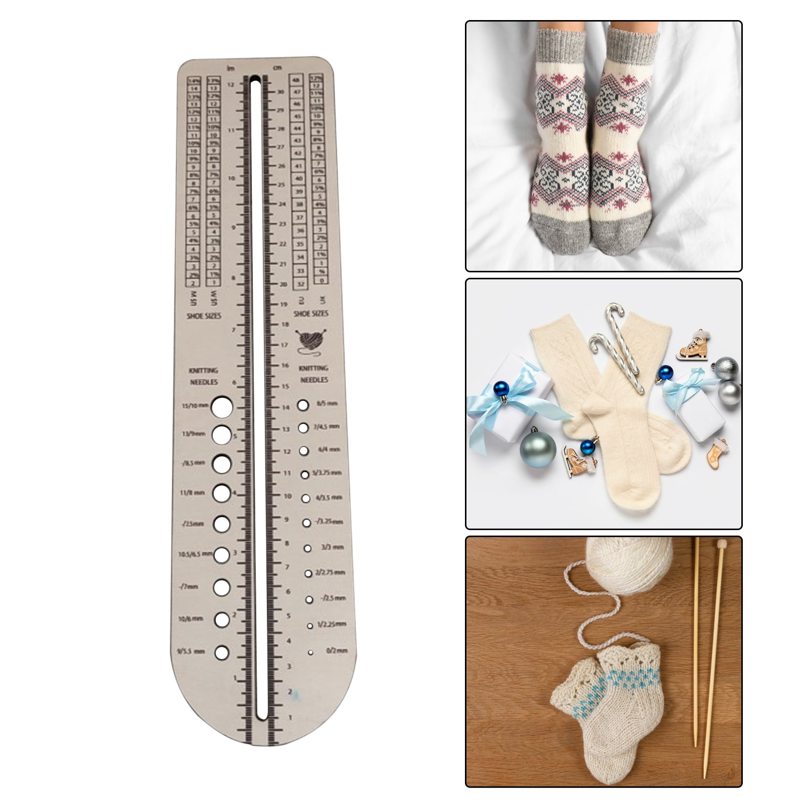 Yanerim Multi-Functional Sock Ruler Accurate Scale Portable Wooden High ...