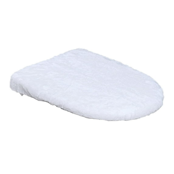 Yanerim Solid Color Toilet Lid Cover Ultra Plush Elastic Band Non-Slip Material Washable Universal Fit Toilet Cover Bathroom Accessory