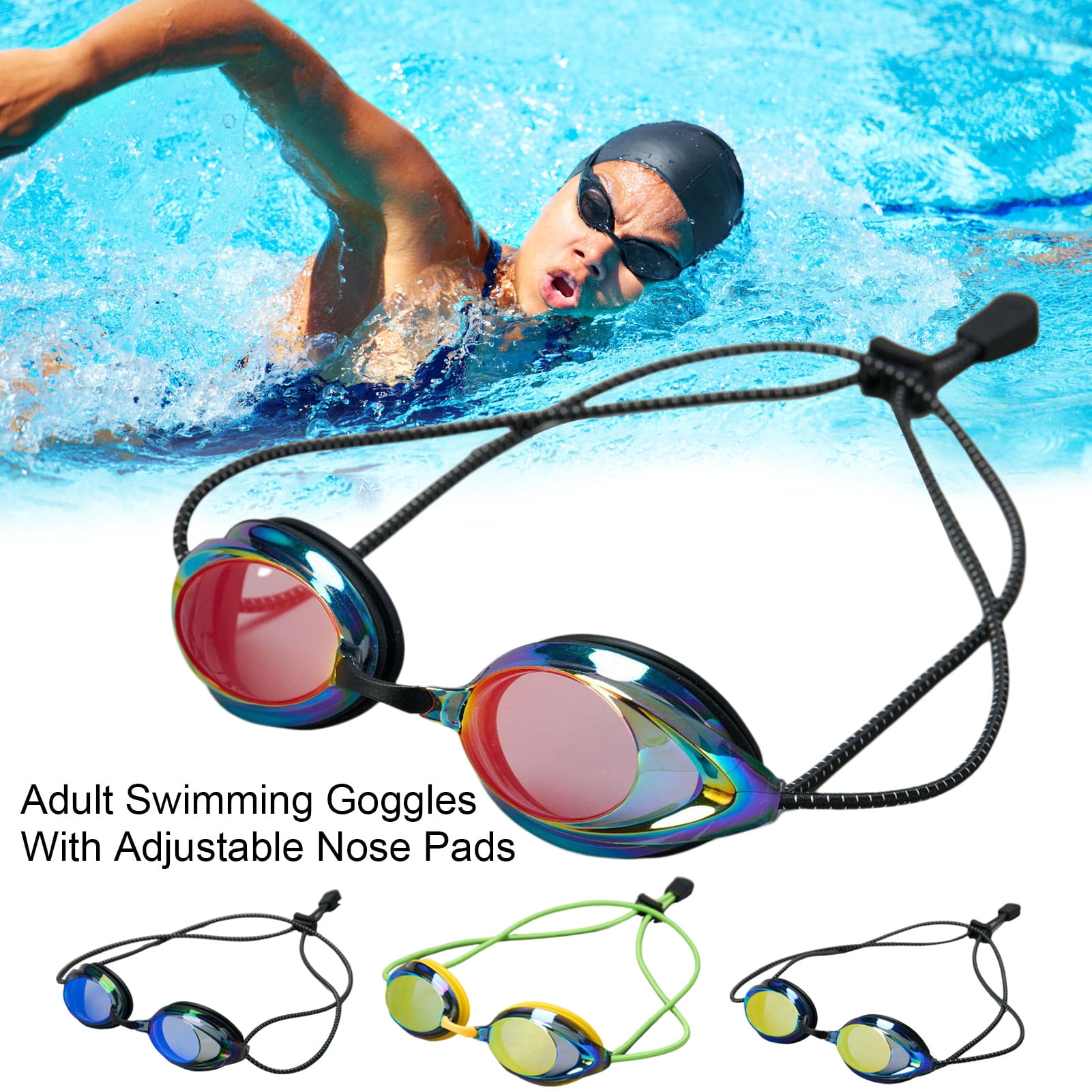 DARIDO Swim Goggles 2 Pack - Anti Fog, UV Protection For Adults & Youth Training