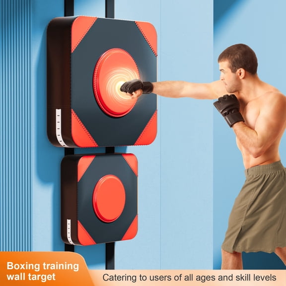 Yanerim Wall Boxing Pad Faux Leather Elastic Foam Wall Mount Punching Pad Noise Free Boxing Taekwondo Training Target Pad Home Gym Workout Equipment