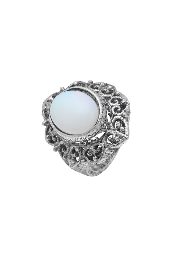 Yanet Statement Engagement Ring Oval Created Fire Opal Womens Ginger Lyne Collection