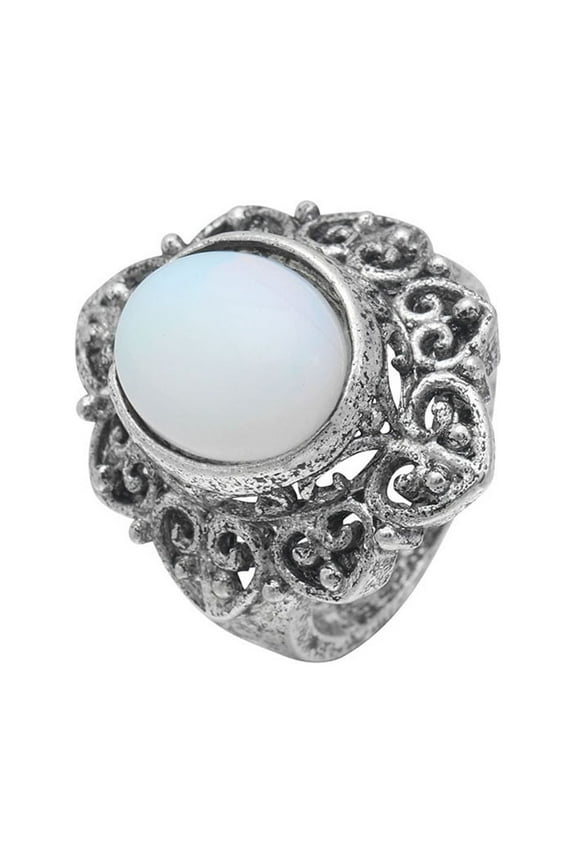 Yanet Statement Engagement Ring Oval Created Fire Opal Womens Ginger Lyne Collection