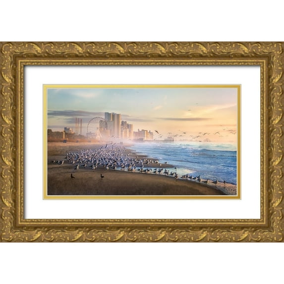 Yang, Jianping 24x15 Gold Ornate Wood Framed with Double Matting Museum Art Print Titled - Good Morning