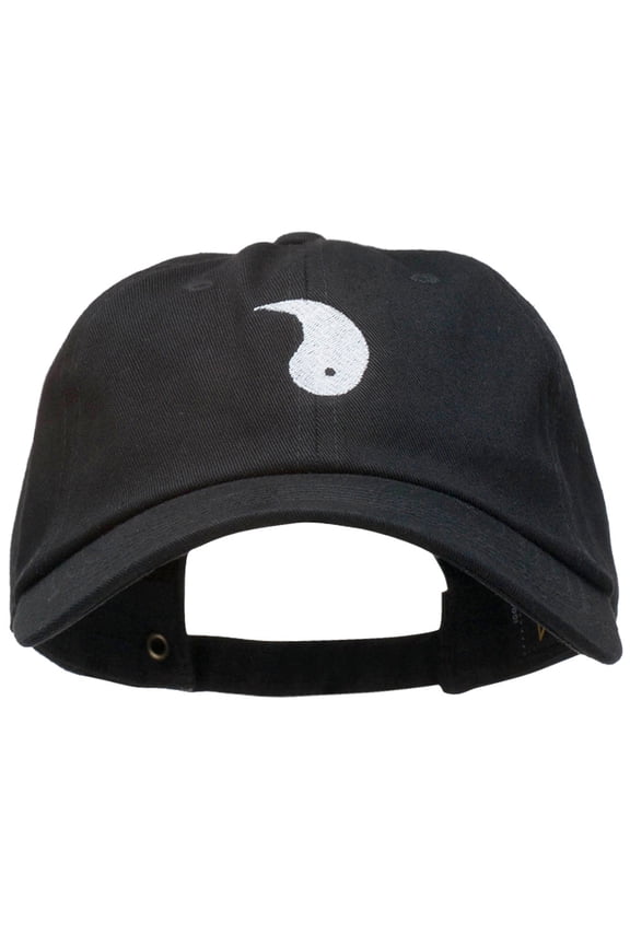 Yang Symbol Embroidered Washed Cap - Black OSFM