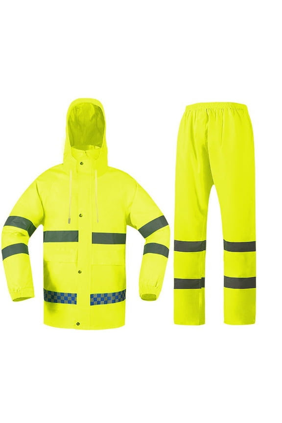 High Visibility Safety Rain suit, Jacket, Pants High Visibility Reflective Rain Coats Yellow