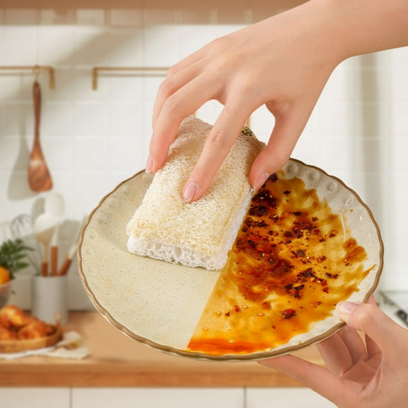 YangJinLian Loofah Scouring Pad Kitchen Scrub Pad Broom Scrubber Sponges Remover Dishwashing Sponge Sink Sponges Kitchen Sponge Holder Cleaning Sponges Bowl Scrubber Sponge