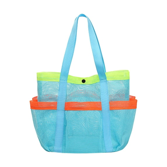 YangJinLian Mesh Beach Bag Large Beach Tote Waterproof Sandproof with Pockets for Toys Pool Bag Beach Accessories