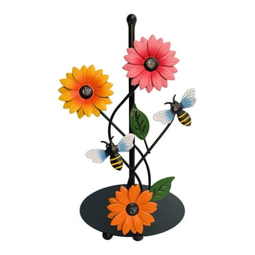 YangJinLian Paper Towel Holder Countertop,Sunflower Kitchen Paper Towel Holder Stand for Kitchen and Bathroom Organization and Storage, Paper Towel Holders for Standard and Large Size Rolls