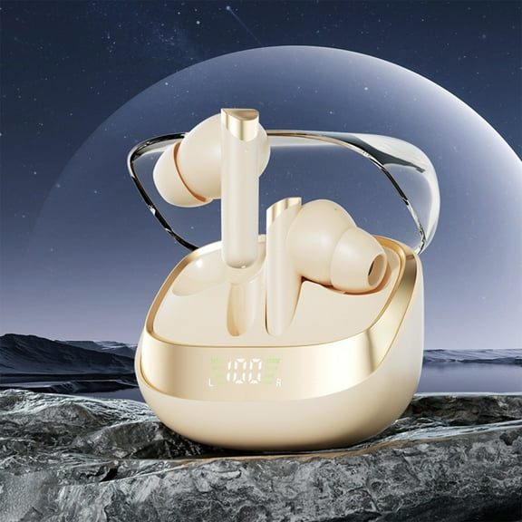 YangJinLian Wireless Earbuds, Bluetooth Ear Buds,Transparent Desgin in Ear Headphones,LED Power Display