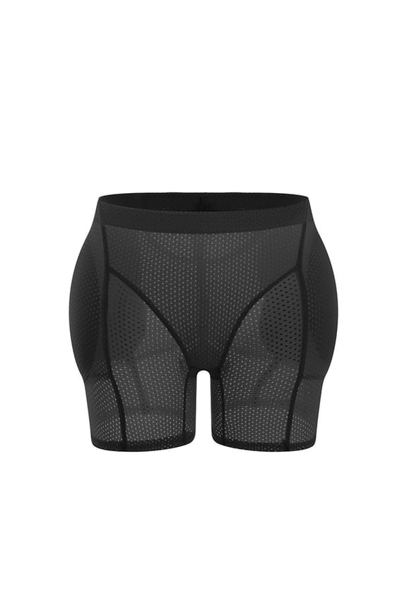 Women Hip Enhancer Padded Butt Lifting Booty Shorts Underwear Seamless Panties Removable Pads Breathable Shapewear Black