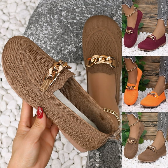 YangJinLian Women's Loafer Shoes, Comfortable Slip on Casual Flat Penny Shoes for Walking, Driving, Dressy Wine