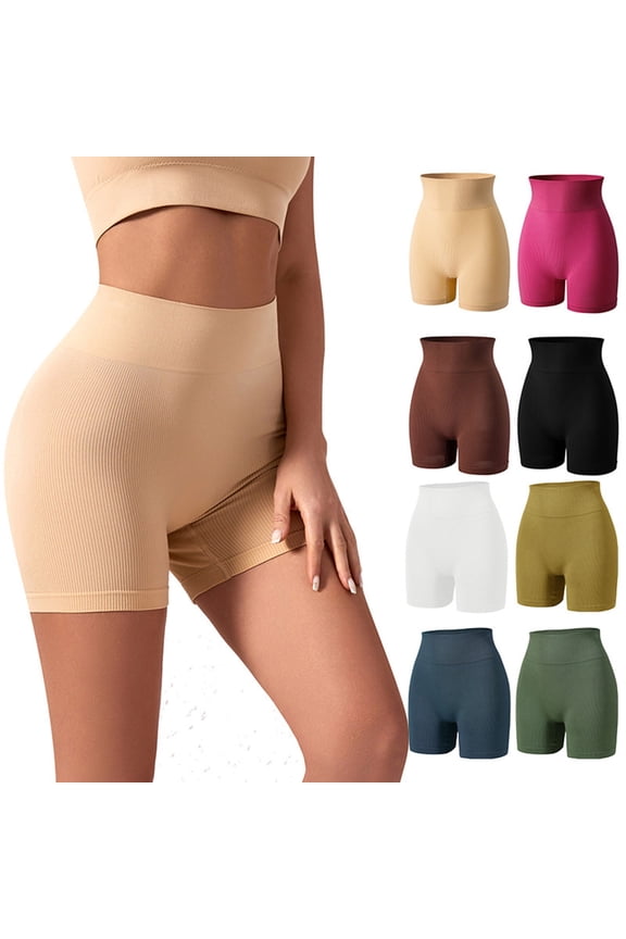 Womens Bike Shorts Cartwheel High Waist Shorts Biker Shorts Under Dress Dance Yellow