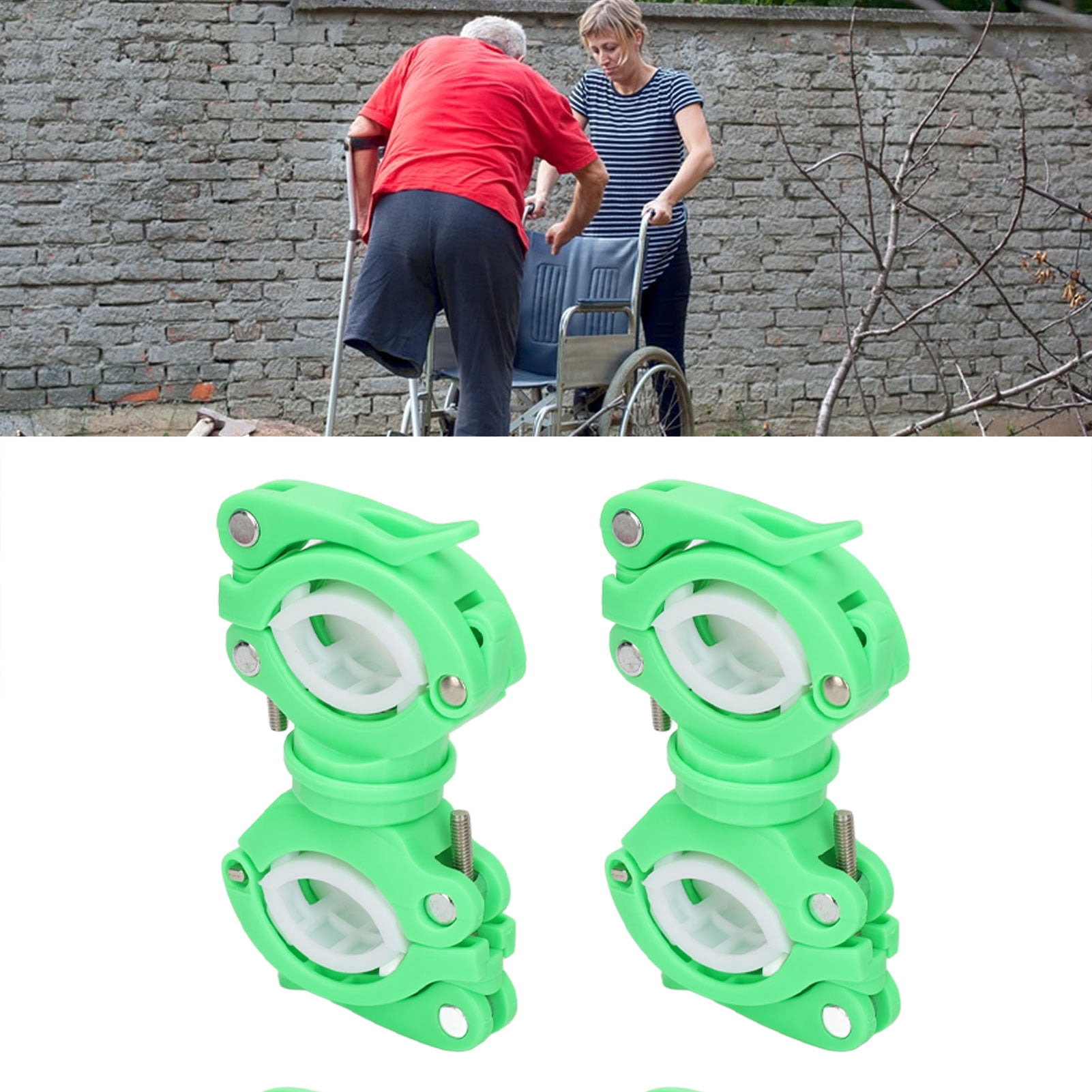 YangMei12 2 Set Cane Holder for Walker Rollator 360 Degree Rotation