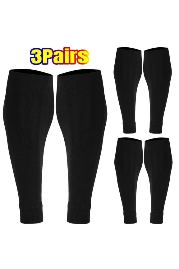 3 Pairs Sport Compression Calf Sleeves Black Color 20-30 mm Hg Leg Pressure Sock Running Cycling Leg Warmers Protection Calf Support