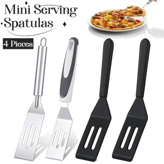 YangNengwen 4 Pcs Serving Spatula Set, Small Metal Spatula, Brownie Spatula Cutter and Serve Turner for Kitchen Use for Cookie, Pancakes, Lasagna and Cake