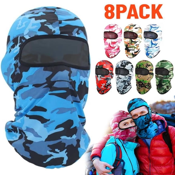 YangNengwen 8 PACK Balaclava Ski Mask -UV Protection Windproof Breathable Full-Face Cover for Men & Women, Moisture-Wicking Multi-Sport Hood