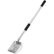 Yangbaga Metal Cat Litter Scoop with Deep Shovel&Long Handle,Detachable Stainless Steel Non-Stick Litter Sifter with Foam Padded Grip, No Bending Back Heavy Duty Cat Litter Scooper