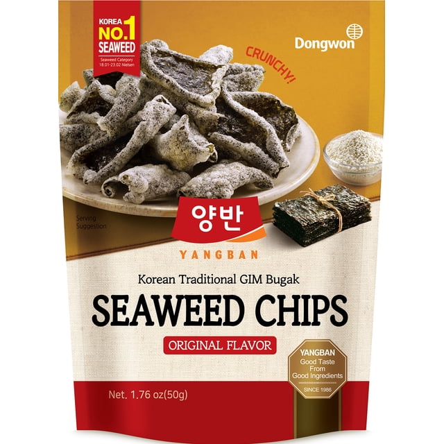 Yangban Original Flavor Seaweed Chips, Single Pack, 1.76 Oz - Walmart.com