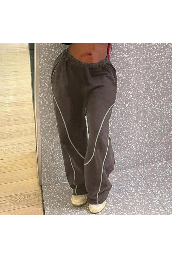Cargo Pants Women Women's Vintage Street Style Star Print Spicy Girl Low Waisted Straight Tube Pants