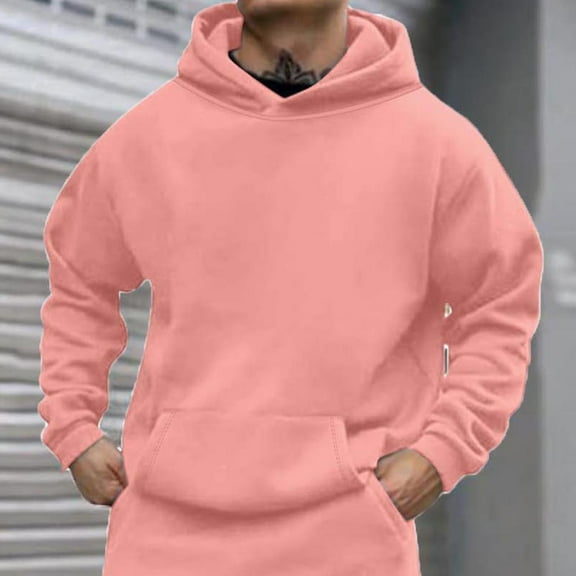 Yanghang Hoodies For Men Men Casual Fashion Solid Pullover Long Sleeve Hoodie With Pocket Sweatshirts
