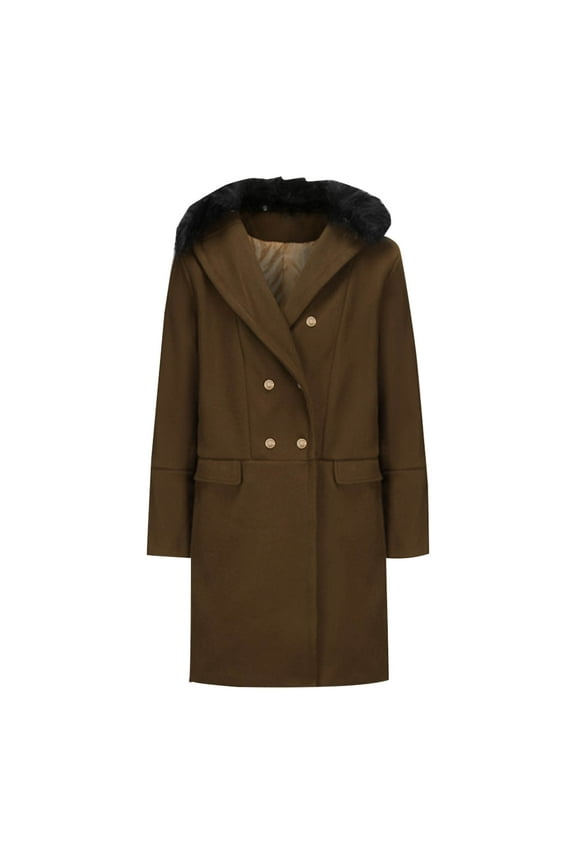 Men Casual Mao Overcoat Solid Double-breasted Pocket Medium And Long Styles Loose Coat Casual On Clearance