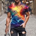 thumbnail image 1 of Yanghang Men Going Out Tops Breathable Men's T-Shirt Men's Casual Sky Printed Round Neck Short Sleeved T-Shirt Top Shirts For Men Tall, 1 of 5