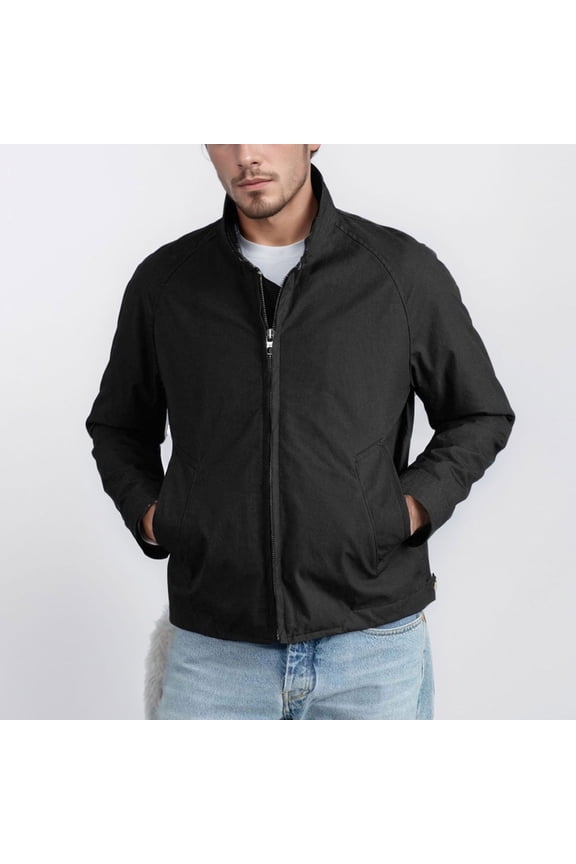 Men Multiple Pockets Button Zipper Windbreaker Solid Long Sleeves No Hat Casual Loose Coat Zip-up Jacket