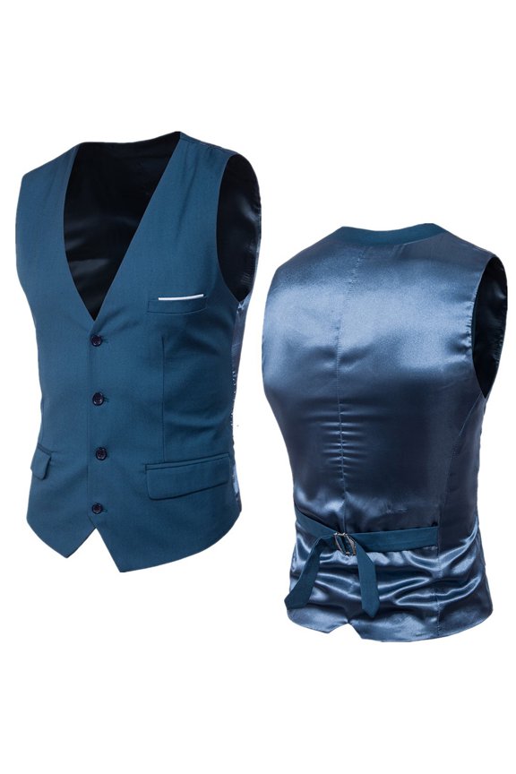 Men Suit Jacket Men's Solid Single Breasted Suit V-Neck Button Suit Jackets Top