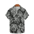 thumbnail image 1 of Yanghang Men Summer Tops Breathable Men's T-Shirt Men's Fashionable Casual Floral Print Hawaiian Short Sleeved Lapel Button Up Shirt Hawaiian Shirt For Men, 1 of 5