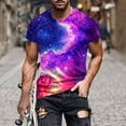 thumbnail image 1 of Yanghang Men Summer Tops Mens T-Shirts Men's Casual Sky Printed Round Neck Short Sleeved T-Shirt Top Hawaiian Shirt For Men, 1 of 5