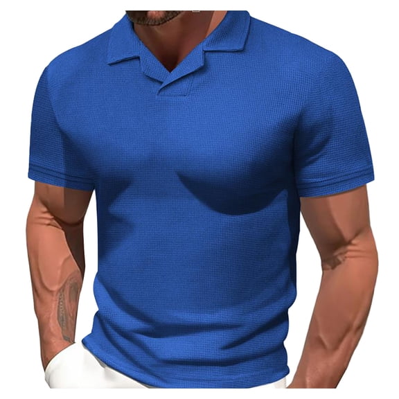 Yanghang Men Tops Mens T-Shirts Men'S Shirt Solid Polyester Comfortable Casual Short Sleeved V-Neck Top Mens Shirts
