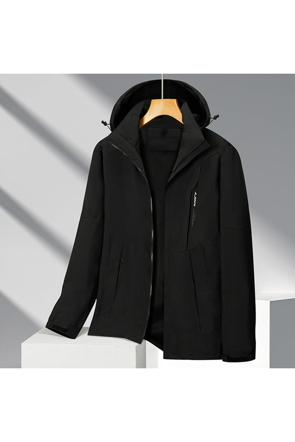 Mens Jacket 2024 Men Casual Patchwork Fashion Zipper With Pockets Long Sleeve Outdoor Outerwear Jacket Clearance