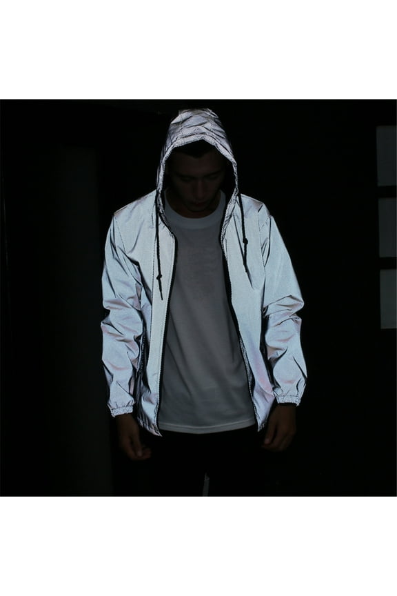 Mens Jacket 2024 Reflective Jacket Men/women Harajuku Windbreaker Jackets Hooded Streetwear Coat