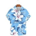 thumbnail image 1 of Yanghang Mens Shirts Mens T-Shirts Men's Fashionable Casual Floral Print Hawaiian Short Sleeved Lapel Button Up Shirt Shirts For Men, 1 of 5