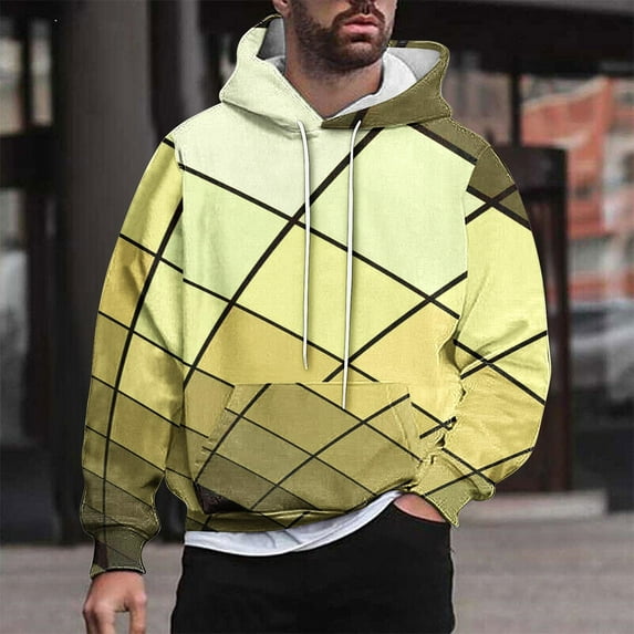 Yanghang Oversized Hoodies Men Casual Fashion Hooded Sweatshirts Round Neck Print Pullover Long Sleeve Tops Sweatshirt On Clearance