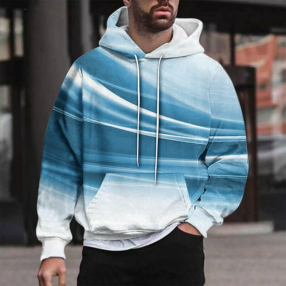 Yanghang Oversized Hoodies Men Casual Fashion Hooded Sweatshirts Round Neck Print Pullover Long Sleeve Tops Sweatshirt On Clearance