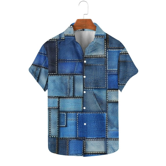 Yanghang Shirts For Men Mens T-Shirts Fashion Women Casual Short Sleeve Turndown Collar Button Shirt Tops Mens Shirts