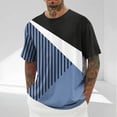 thumbnail image 1 of Yanghang Summer Tops Breathable Men's T-Shirt Men's Casual Short Sleeved Geometric Printed Round Neck Off Shoulder Top Summer Clothes, 1 of 5