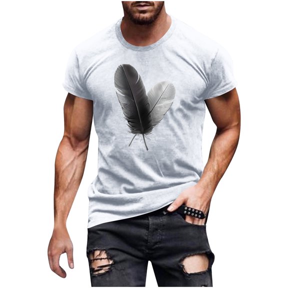 Yanghang Summer Tops Men's T-Shirts Fashionable Men's Casual Printed Short Sleeved Round Neck Top/Shirt Summer Tops For Men