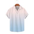thumbnail image 1 of Yanghang Summer Tops Mens T-Shirts Men's Gradient Printing Button Casual Short Sleeve Turndown Collar Blouse Shirt Hawaiian Shirt For Men, 1 of 5